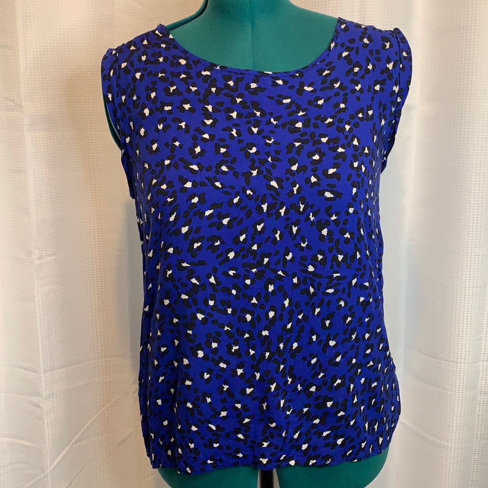 Gap Capped Sleeve Animal Print Blouse